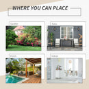 Outsunny 5 Pieces Rattan Garden Furniture Sofa Set w/ Table Chair Footrest Grey