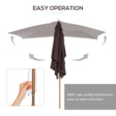Outsunny Wooden Garden Parasol Sun Shade Patio Umbrella Canopy Dark Coffee