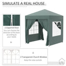 Outsunny 2mx2m Green Pop Up Gazebo Party Tent Canopy Marquee with Storage Bag