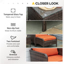 Outsunny 5 Pieces Outdoor Patio Furniture Set Wicker Conversation Set Brown