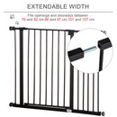 PawHut Pressure Fitted Pet Dog Safety Gate Metal Fence 76 cm Tall, Black