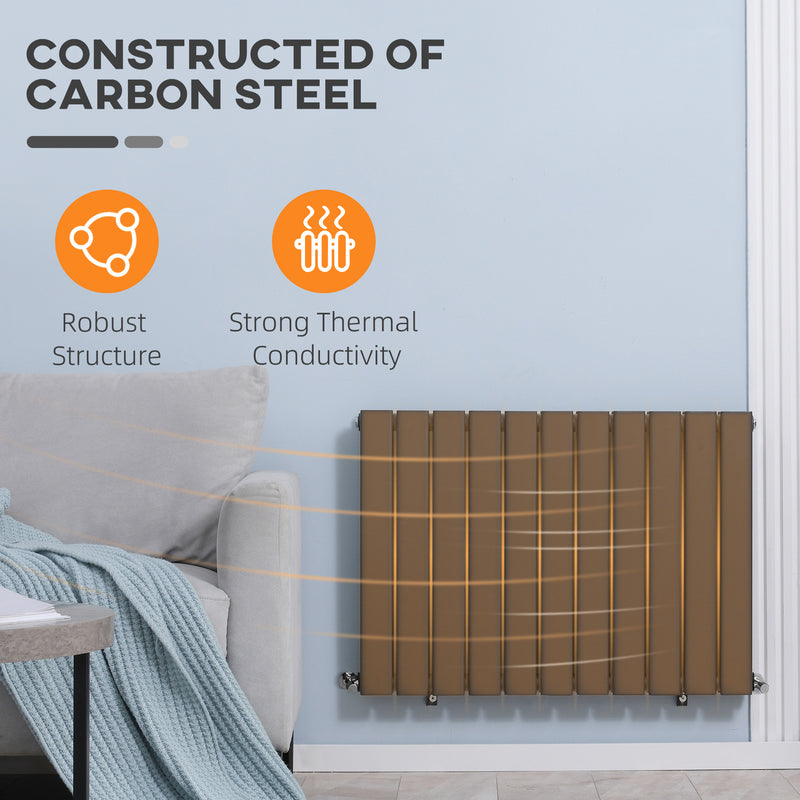 HOMCOM 84 x 60cm Double Panel Vertical Radiator, Space Heater, Grey