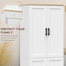 HOMCOM Modern Kitchen Cupboard Storage Cabinet with 4 Shelves, White