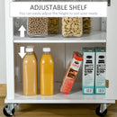 HOMCOM Rolling Kitchen Cart Storage Trolley with Drawer Towel Rail White