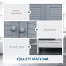 kleankin Under Sink Cabinet Bathroom Floor Unit w/ Adjustable Shelf and Doors