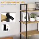HOMCOM 4-Tier Bookshelf Bookcase with Double Door Cabinet for Bedroom Study