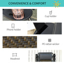 Outsunny Zero Gravity Folding Chair Metal Frame Cup Phone Holder Deck Poolside