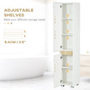 kleankin 5-Tier Modern Tall Bathroom Cabinet with Adjustable Shelves White