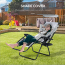 Outsunny Zero Gravity Lounger Chair, Folding Camping Reclining Chair, Grey