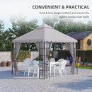 Outsunny 3m x 3m Gazebo Canopy Replacement Cover, 2-Tier Gazebo Roof, Grey