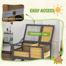 PawHut Wooden Tortoise House w/ Run, Shelter, Shelf, Lamp Holder