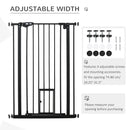 PawHut Extra Tall Dog Gate with Cat Door Auto Close for Stairs 74-80 cm Wide