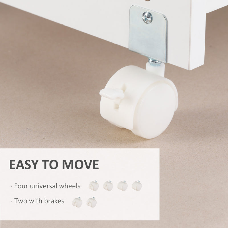 Vinsetto Mobile Printer Stand w/ Storage Shelf Universal Wheels for Home White