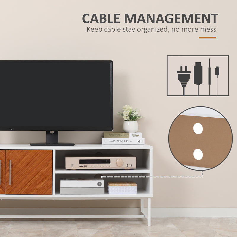 HOMCOM TV Unit Cabinet Media Console Table Stand with Shelves and Cupboard