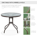 Outsunny 6PC Garden Dining Set Outdoor Furniture Folding Chairs Table Parasol