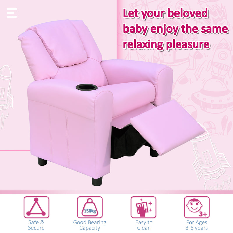 HOMCOM Kids Recliner Armchair Games Chair Children Seat Girls Boys Sofa