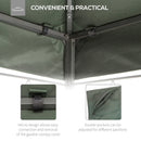 Outsunny 3x4m Gazebo Replacement Roof Canopy 2 Tier Top UV Cover Patio Deep Grey