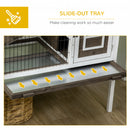 PawHut Wooden Rabbit Hutch, Small Animal House w/ Removable Tray, Openable Roof