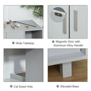 PawHut Cat Litter Box Enclosure & House w/ Nightstand/End Table Design, Grey