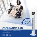 Homcom Freestanding Tower Fan 3 Speed 3 Mode 7.5h Timer 70 Degree Oscillation LED Panel 5M Remote Controller Black And White Fan Mode Timer 70° Oscillation Panel Controller
