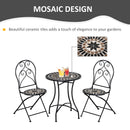 Outsunny 3 PCs Garden Bistro Set W/ Balcony Table and Chairs Metal Frame