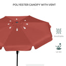 Outsunny 2.7m Patio Umbrella Garden Parasol with Crank, Ruffles, 8 Ribs, Wine Red