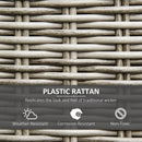 Outsunny 5 PCs Outdoor Rattan Lounge Chair Round Daybed Table Set w/ Cushion