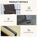 Outsunny 3 Pieces Rattan Patio Bistro Set 2 Chairs Coffee Side Table Set