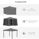 Outsunny Gazebo Grey