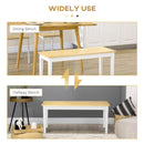 HOMCOM Wood Dining Bench Wooden Bench for 2 People, Natural Wood Effect