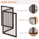 Pawhut Folding Pet Gate Fence Free Standing Child Safety Indoor Wood Durable