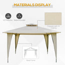 Outsunny 3.5x3.5m Side-Less Outdoor Canopy Gazebo 2-Tier Roof Steel Frame Beige