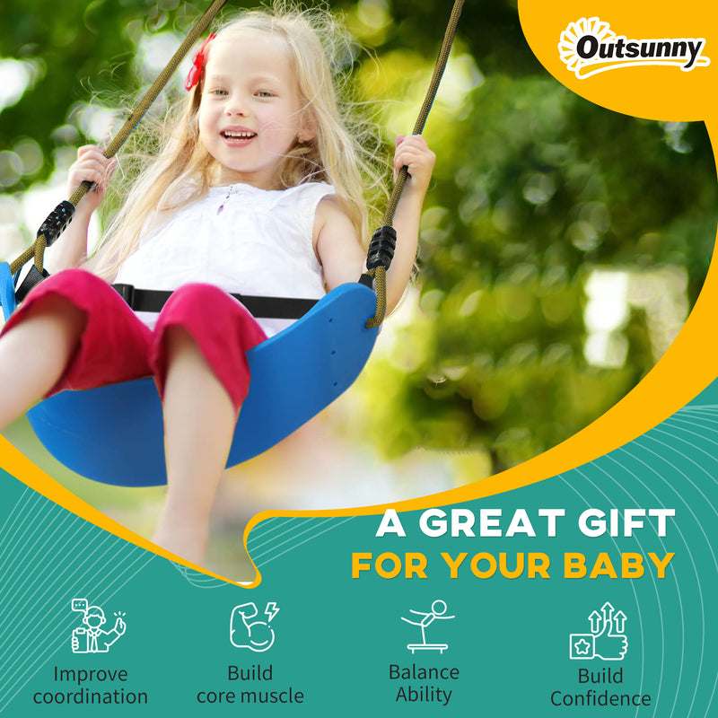 Outsunny Ninja Obstacle Course w/ Monkey Bar, Gym Ring, Climbing Rope, Ladder