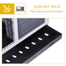 PawHut Wood Indoor Rabbit Hutch Elevated 2-Floor Guineas Pigs Cage w/ Wheels