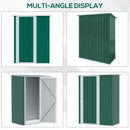Outsunny Outdoor Storage Shed Steel Garden Shed with Lockable Door Green