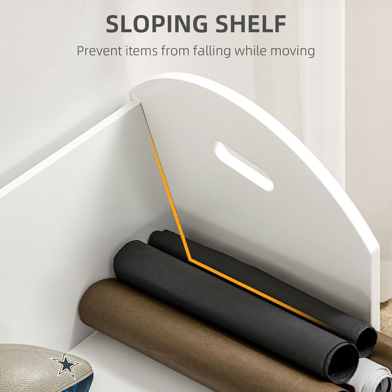 HOMCOM 2-Tier Storage Shelves Kitchen Cart Shelf Unit with Wheels, White