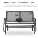 Outsunny 2-Person Patio Glider Bench Gliding Chair Loveseat w/ Armrest Grey
