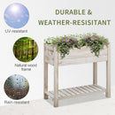 Elevated Wooden Planter Garden Grow Box with 2 tiers, 4 Pockets, 81x40x79cm