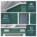 Outsunny 7 x 4ft Outdoor Garden Storage Shed for Backyard Patio Green