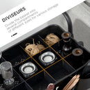 HOMCOM 3-Tier Utility Cart, Rolling Serving Trolley with Baskets and Hooks