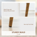 HOMCOM Dining Chairs Set of 4 w/ Curved Back, Metal Legs for Living Room White