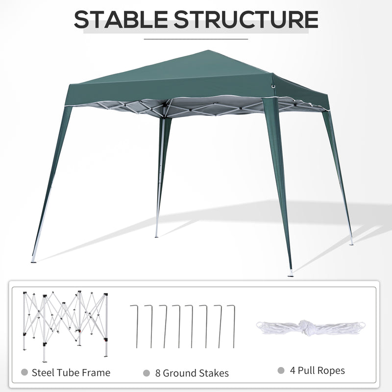Outsunny Garden Pop up Gazebo Tent Party Water-resistant 2.5 x 2.5M Green