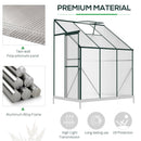 Outsunny Walk-In Garden Greenhouse Aluminum Frame Polycarbonate 6 x 4ft