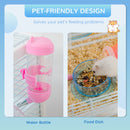 PawHut Hamster Cage with Tubes, Gerbil Cage w/ Detachable Bottom, Ramps