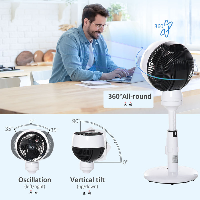 HOMCOM 28 Inch Height Adjustable Air Circulator Fan 70° Oscillating 9 Setting