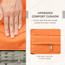 Outsunny 3 PCs PE Rattan Garden Sofa Set w/ 2 Chairs & Storage Table Orange