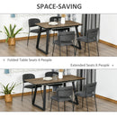 HOMCOM Extendable Dining Table Rectangular Wood Effect Tabletop with Steel Frame