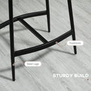 HOMCOM Breakfast Bar Stools Set of 2 Upholstered Barstools w/ Curved Seat Brown