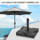 Outsunny 20KG Square Patio Umbrella Base, Fits 32mm,38mm,48mm Pole - Black