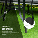 Outsunny 106cm Round Garden Dining Table with Parasol Hole Tempered Glass Top